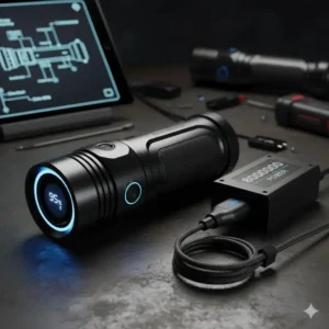 Image of the high-capacity, rechargeable battery or power bank required to power the 800000 lumen light.