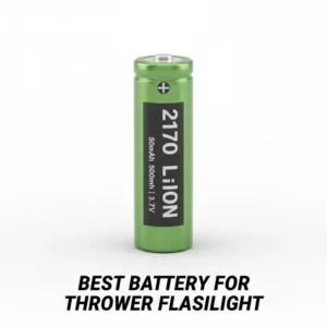 The high-capacity 21700 battery recommended for extended runtime in a thrower flashlight.