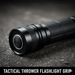 Ergonomic anti-slip grip and tactical tail switch design on a durable thrower flashlight body.