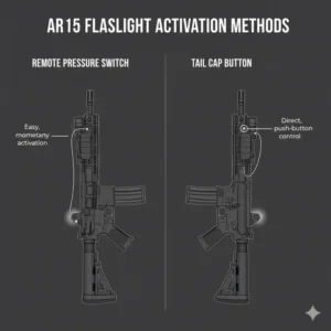 Comparison of pressure switch versus tail cap activation for the best ar15 flashlight