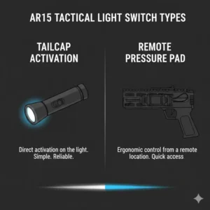 Comparison between pressure pads and tailcap switches for the best ar15 light activation.