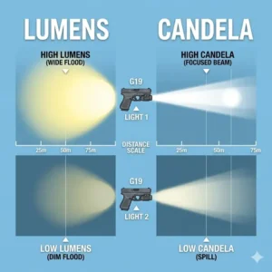 Technical comparison of lumens and candela for the best g19 light options.