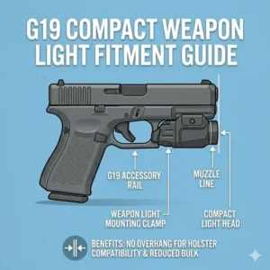 A detailed fitment guide showing how the best g19 light attaches to the rail.