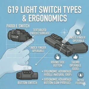 Illustration of different switch types and ergonomics found on the best g19 light.