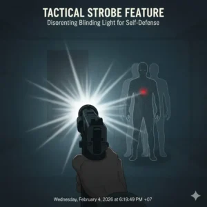 Visual demonstration of the blinding tactical strobe mode featured in the best laser light combo.