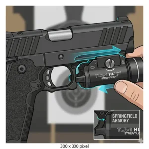 Close-up demonstration of the best light for springfield prodigy showcasing secure attachment and performance.