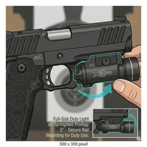 High-output duty-grade illumination provided by the best light for springfield prodigy on a 5-inch model.