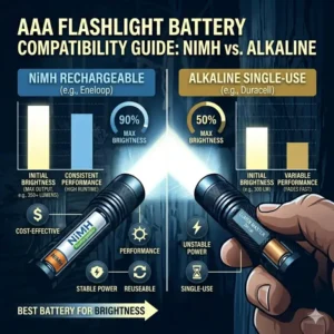 Illustration of the internal copper heat sink used in the brightest AAA flashlights to prevent overheating at high lumens.