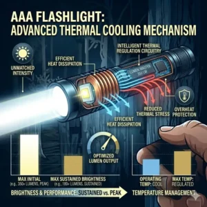 A graph comparing the lumen output and battery runtime for the top 3 brightest AAA flashlights on the market.