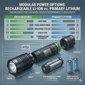 A comparison of rechargeable and primary battery power sources for the best flashlight made in usa.