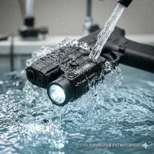 Testing the IPX7 waterproof rating and overall durability of the best budget pistol light under water.
